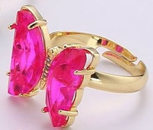 將圖片載入圖庫檢視器 Gold Rainbow Butterfly Rings