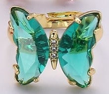 將圖片載入圖庫檢視器 Gold Rainbow Butterfly Rings