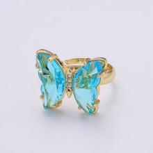 將圖片載入圖庫檢視器 Gold Rainbow Butterfly Rings