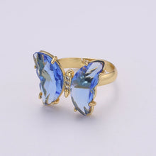 將圖片載入圖庫檢視器 Gold Rainbow Butterfly Rings