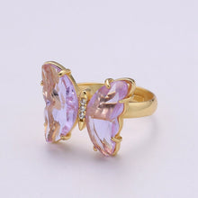 將圖片載入圖庫檢視器 Gold Rainbow Butterfly Rings