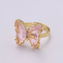 將圖片載入圖庫檢視器 Gold Rainbow Butterfly Rings