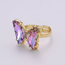 將圖片載入圖庫檢視器 Gold Rainbow Butterfly Rings