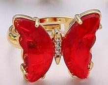將圖片載入圖庫檢視器 Gold Rainbow Butterfly Rings