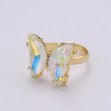 將圖片載入圖庫檢視器 Gold Rainbow Butterfly Rings